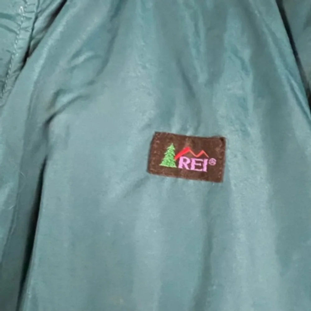 REI‎ Girls Jacket Teal Blue Zip Pockets Snap Buttons Hooded Long Sleeve M 8/10